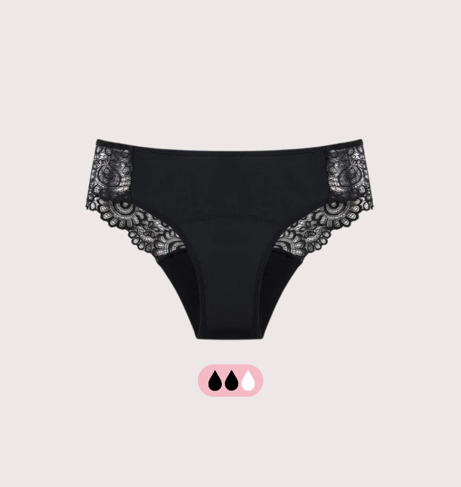 Culotte hipster en dentelle florale - 100% étanche