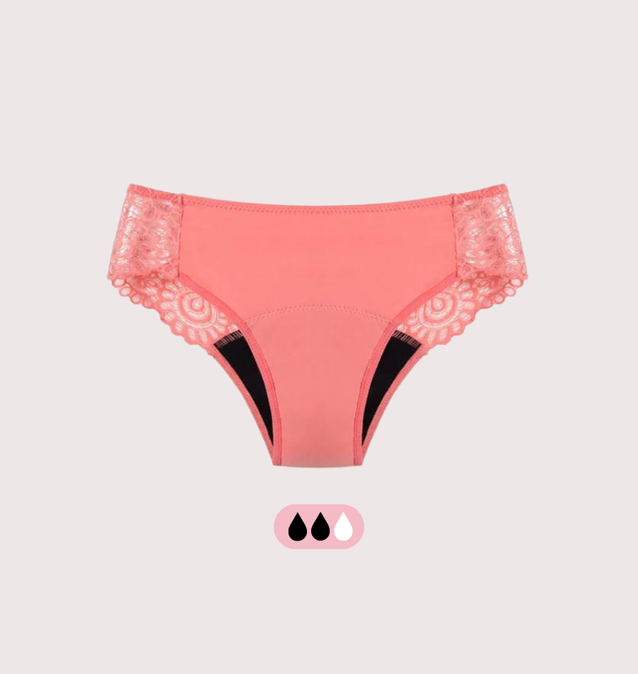 Culotte hipster en dentelle florale - 100% étanche